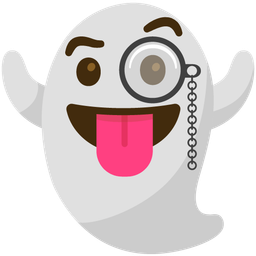 ghost and face with monocle