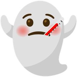 ghost and face with thermometer