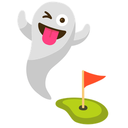 ghost and flag in hole