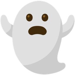 ghost and frowning face with open mouth
