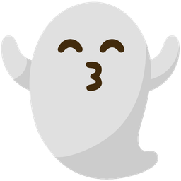 Ghost and Kissing face with smiling eyes