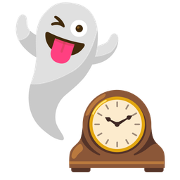 ghost and mantelpiece clock