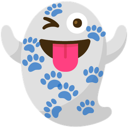 ghost and paw prints