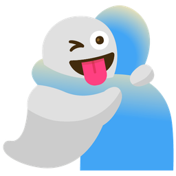 ghost and people hugging