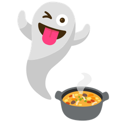 ghost and pot of food