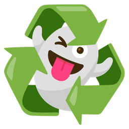 ghost and recycling symbol