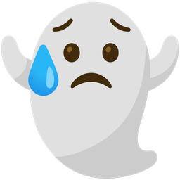 ghost and sad but relieved face