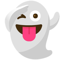 ghost and saluting face