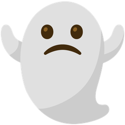ghost and slightly frowning face