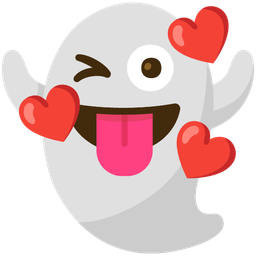 Ghost and Smiling face with hearts