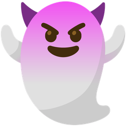 ghost and smiling face with horns