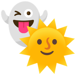 ghost and sun with face