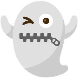 ghost and zipper-mouth face