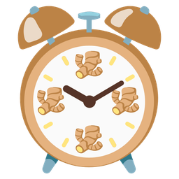 ginger root and alarm clock