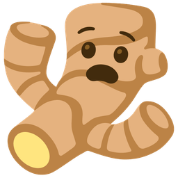 ginger root and anguished face