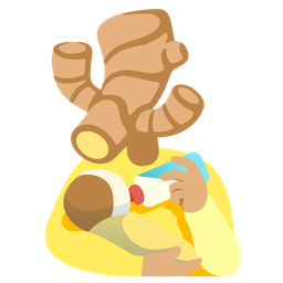 ginger root and baby bottle