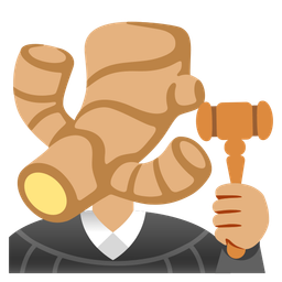 ginger root and balance scale