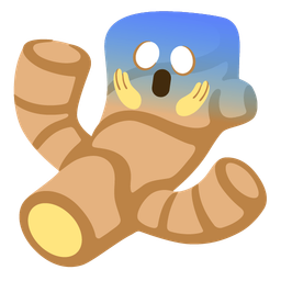 ginger root and face screaming in fear