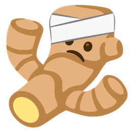 ginger root and face with head-bandage