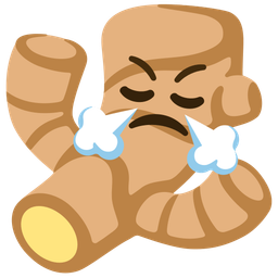 ginger root and face with steam from nose