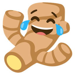 Ginger root and Face with tears of joy