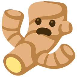 ginger root and frowning face with open mouth