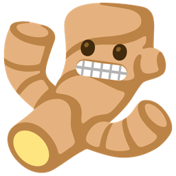 ginger root and grimacing face