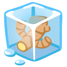 ginger root and ice
