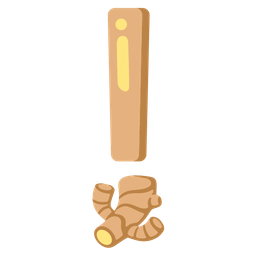 ginger root and red exclamation mark