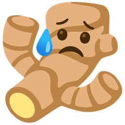 ginger root and sad but relieved face