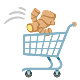 ginger root and shopping cart