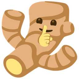 ginger root and shushing face