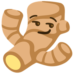 ginger root and smirking face