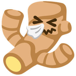 ginger root and sneezing face