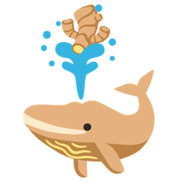 ginger root and spouting whale