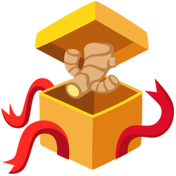 ginger root and wrapped gift