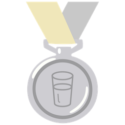 Glass of milk and 2nd place medal