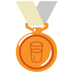 Glass of milk and 3rd place medal
