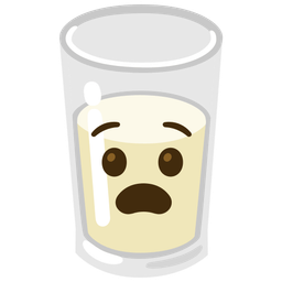 Glass of milk and Anguished face