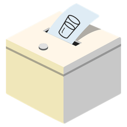 Glass of milk and Ballot box with ballot