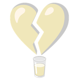 Glass of milk and Broken heart