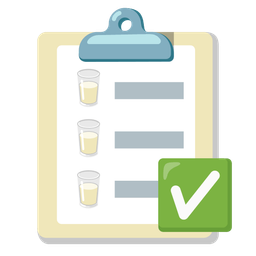 Glass of milk and Check mark button