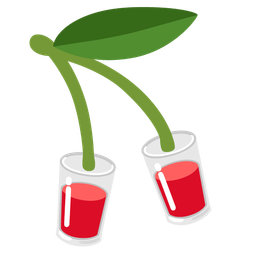 Glass of milk and Cherries