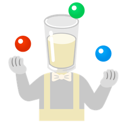 Glass of milk and Clown face