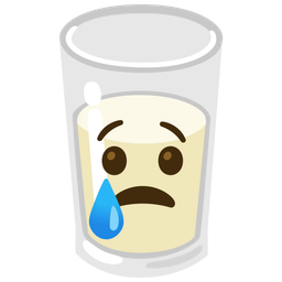 Glass of milk and Crying face