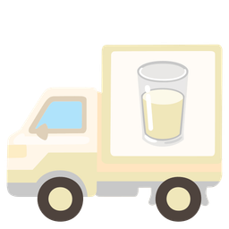 Glass of milk and Delivery truck
