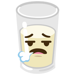 Glass of milk and Face exhaling