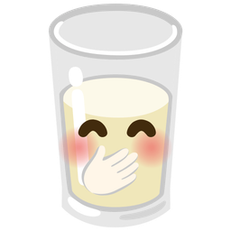 Glass of milk and Face with hand over mouth