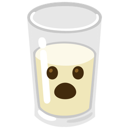 Glass of milk and Face with open mouth