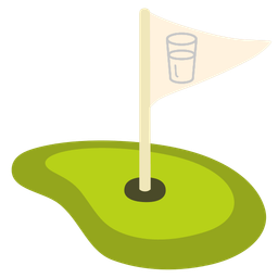 Glass of milk and Flag in hole